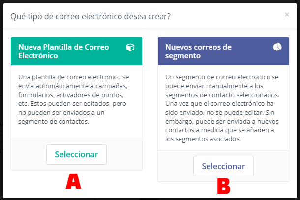 crear nuevo correo en Mauticx