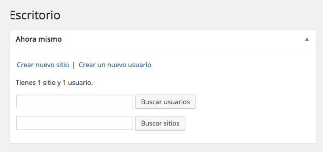 Escritorio WordPress Multisite
