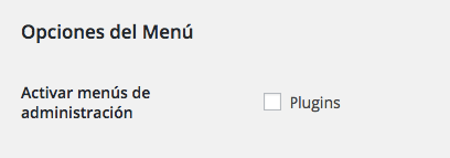 Opciones de menú WordPress Multisite