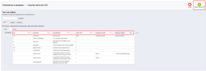 Importar archivo csv en Prestashop Importar archivo csv en Prestashop