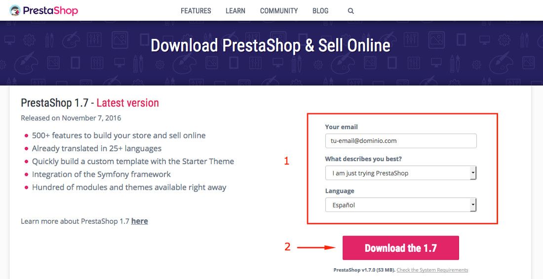 Prestashop para descargar