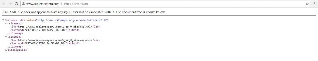 error con sitemap