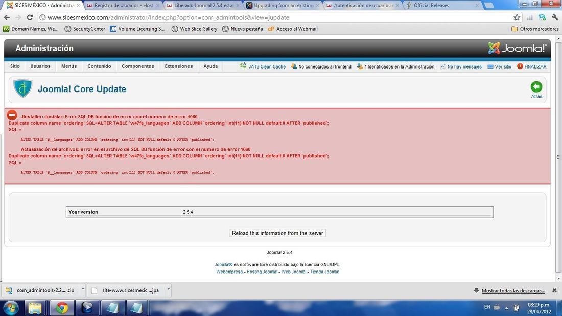joomla 2.5.4