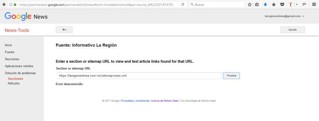 problema al crear el sitemap con xml sitemap google news feeds