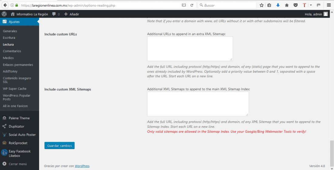 problema al crear el sitemap con xml sitemap google news feeds
