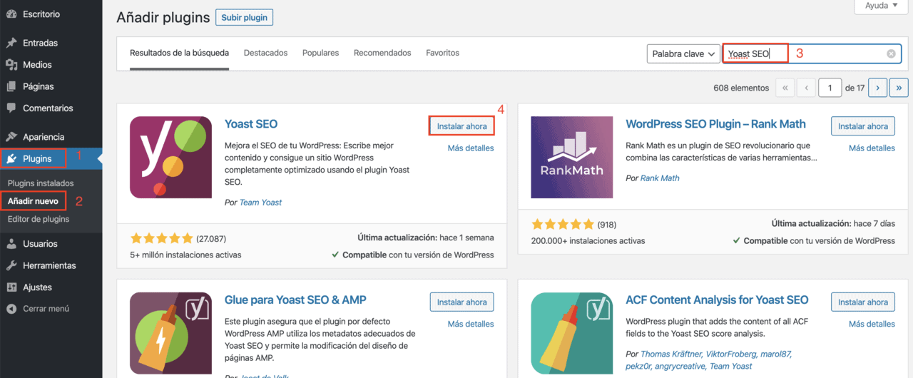 instalar Yoast SEO