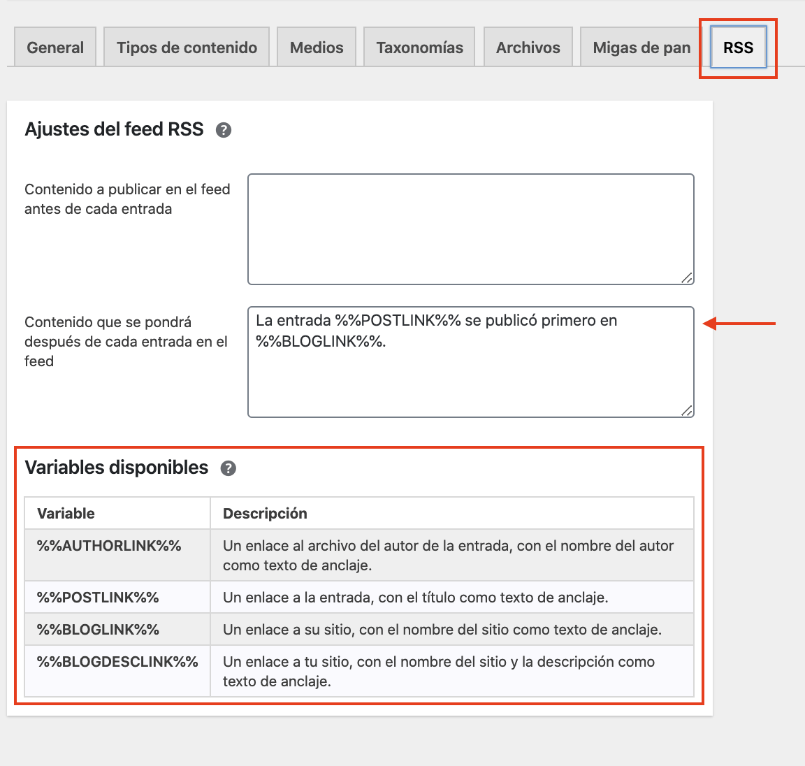 rss apariencia buscador