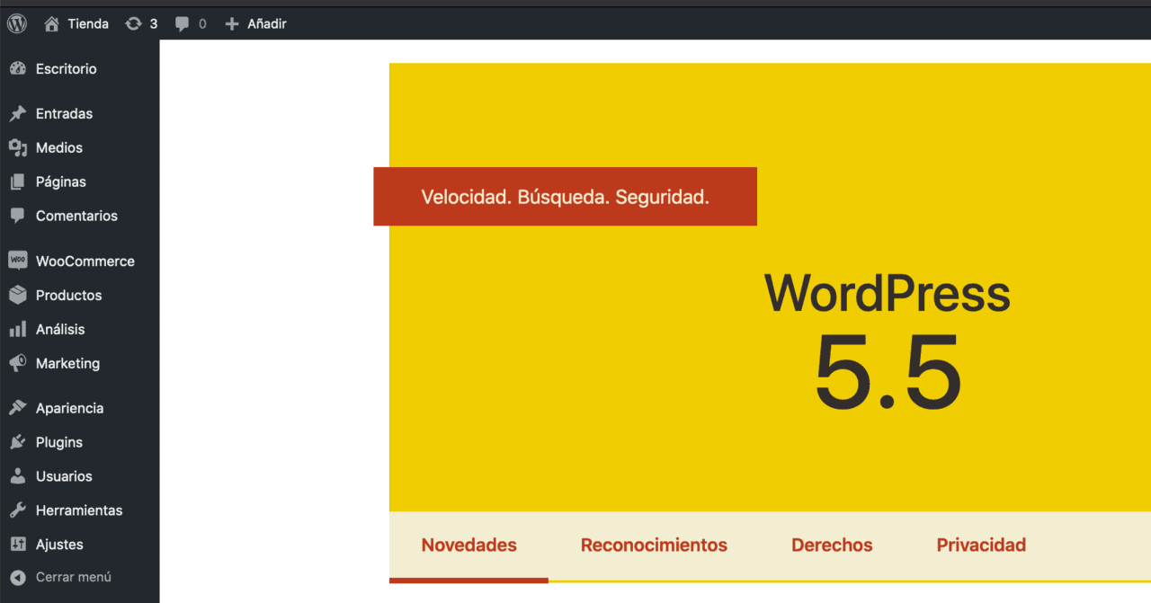 Homepage Control en WordPress 5.5