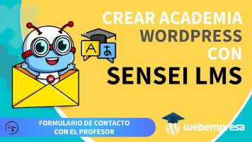 Crear Academia online con WordPress - Formulario de Contacto con el Profesor