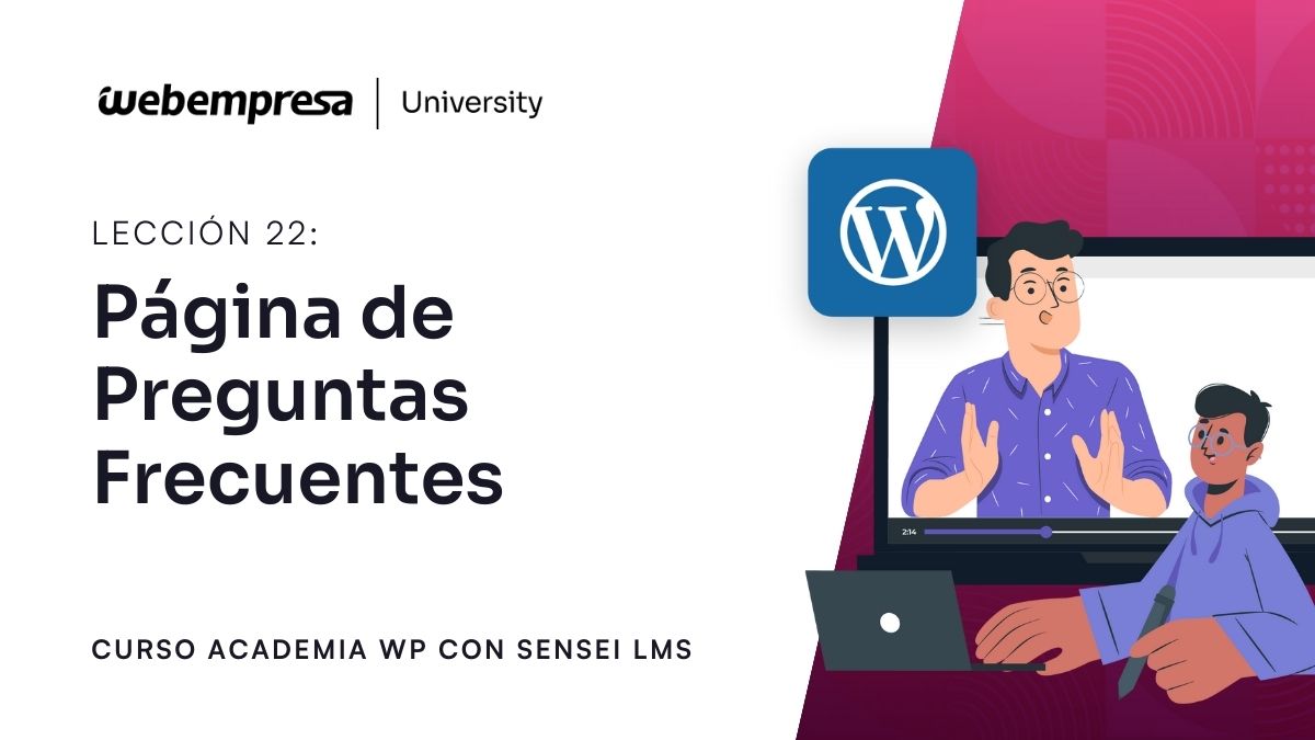 Curso Crear Academia Online Sensei LMS - Página de Preguntas Frecuentes