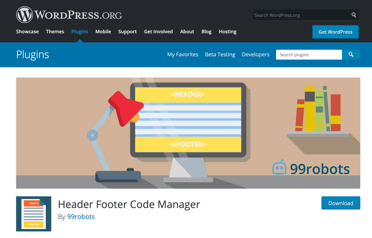 Header Footer Code Manager