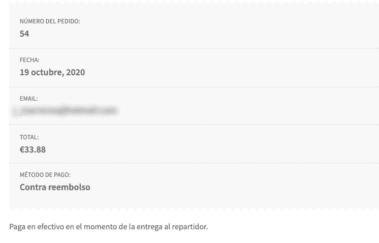 Métodos de pago en WooCommerce - Contrareembolso - Webempresa