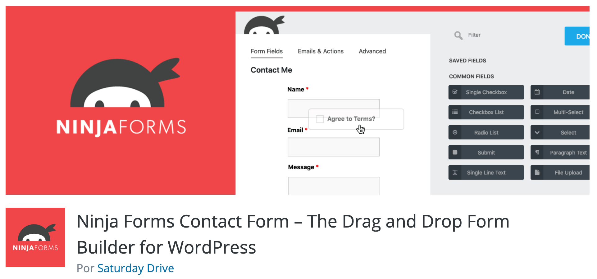 Ninja Forms Contact Form – The Drag and Drop Form Builder for WordPress