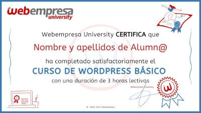 Certificado Webempresa University - Curso WordPress basico 