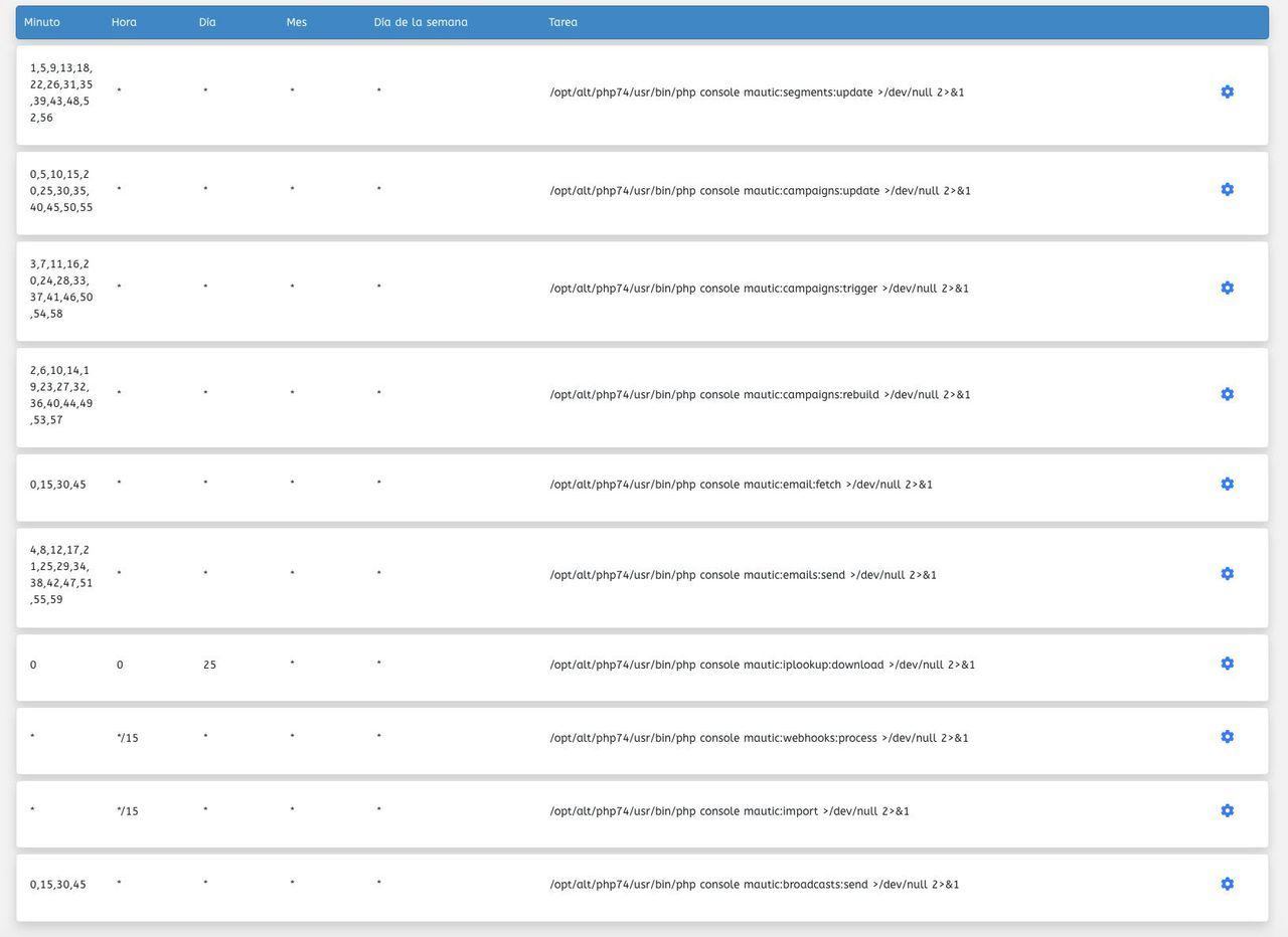 Tareas cron en wePanel