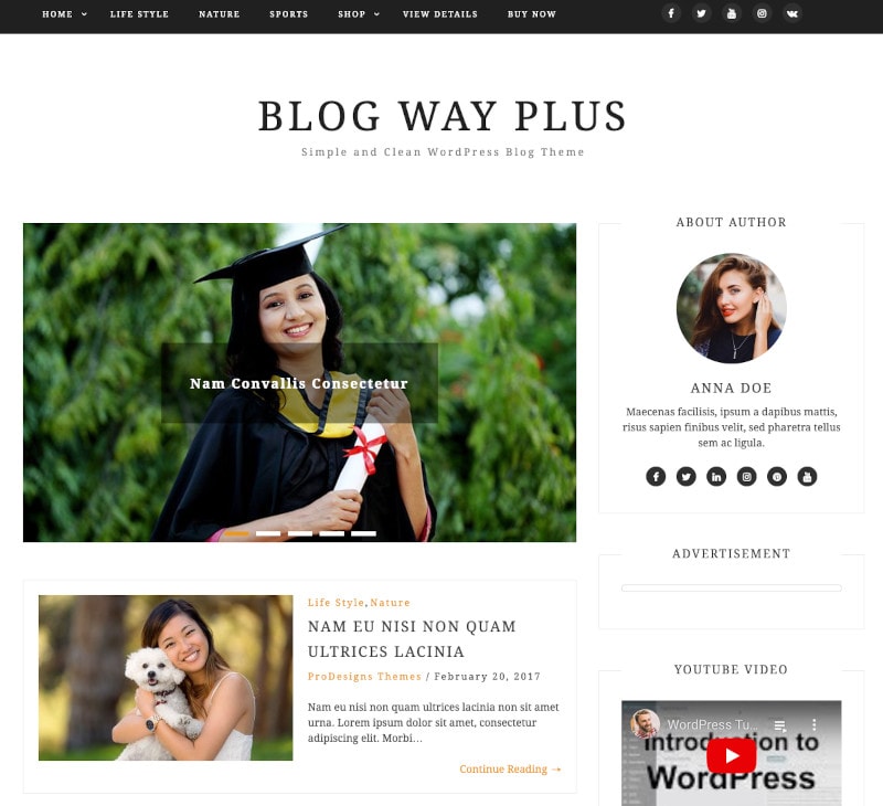 Blog Way Theme WordPress