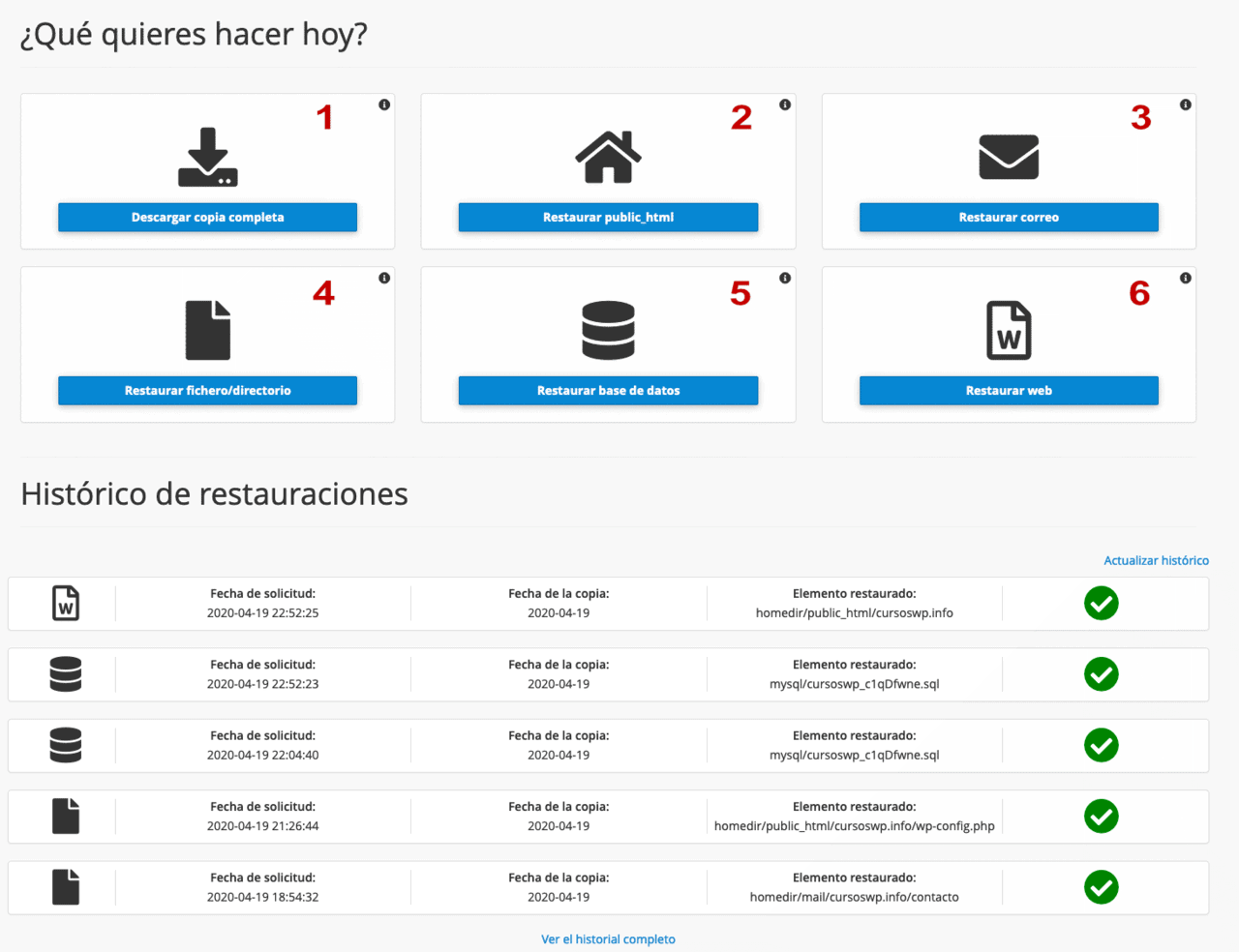 Opciones Superbackup