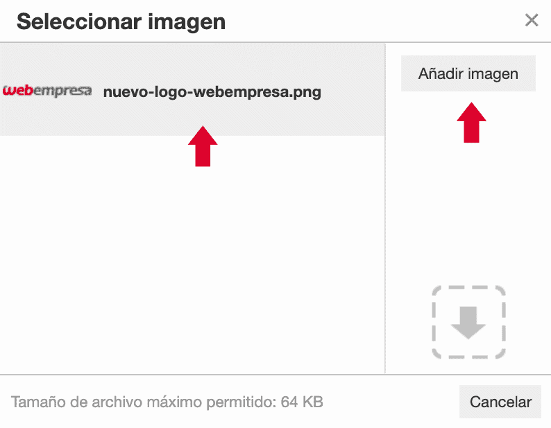 seleccionar imagen Roundcube