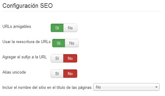 Configuración SEO en Joomla 3