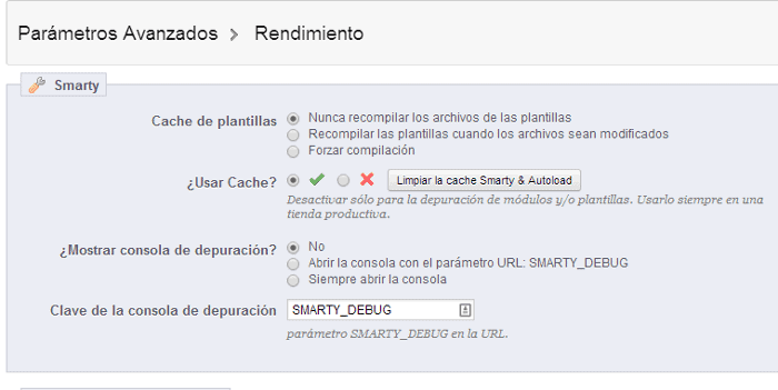 Prestashop optimización Smarty