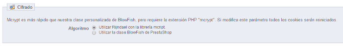 Prestashop cifrado