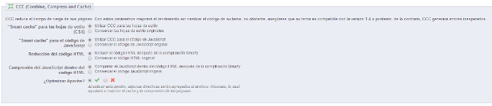 Prestashop combinar, comprimir, caché
