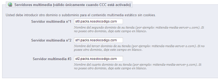 Prestashop servidores multimedia