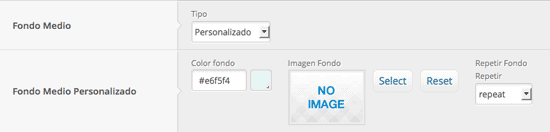 Configuracion fondo medio Fondo medio