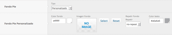 configuracion fondo pie fondo pie