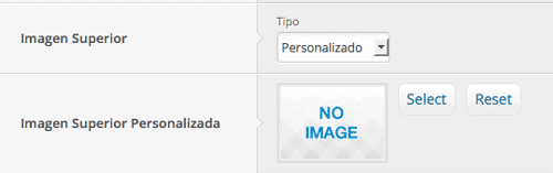 Configuracion imagen superior Imagen superior