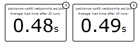 test velocidad joomla optimización