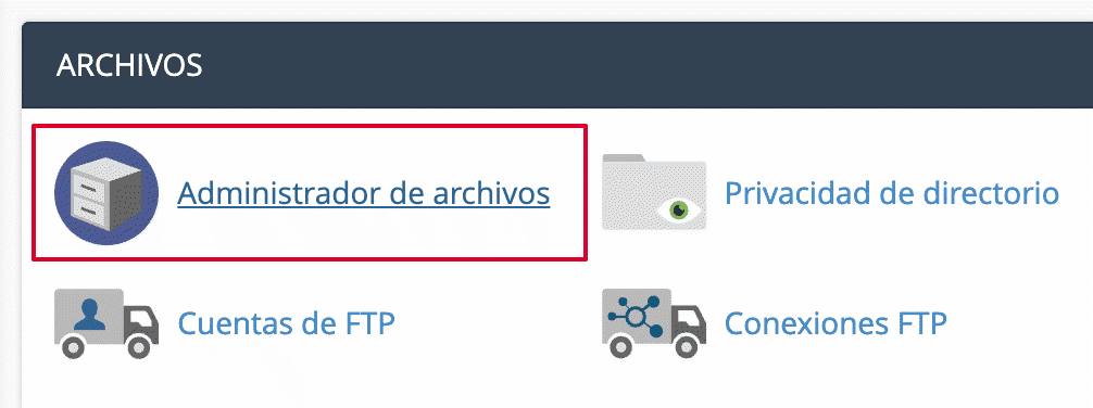 Administrador de Archivos Cpanel