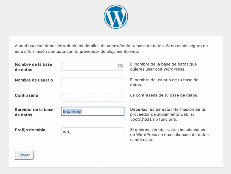 Instalación manual WordPress