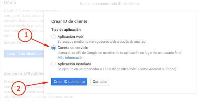 Crear ID de cliente