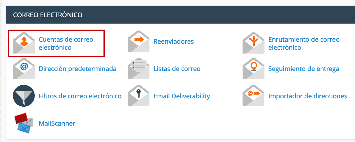 Sección Correo Cpanel