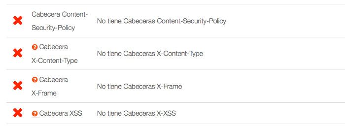 No tiene Cabeceras X-Content-Type