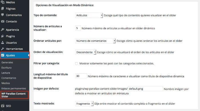 Opciones de Visualización en Modo Dinámico