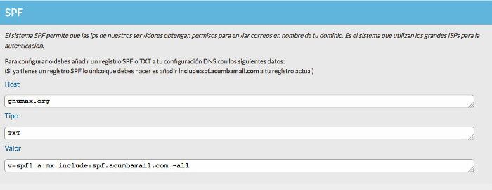 Datos registro SPF