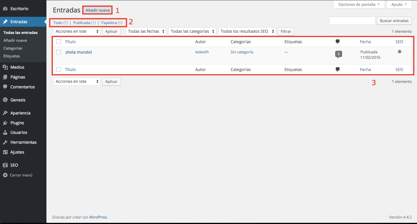 Crear entrada en WordPress Crear entrada WordPress