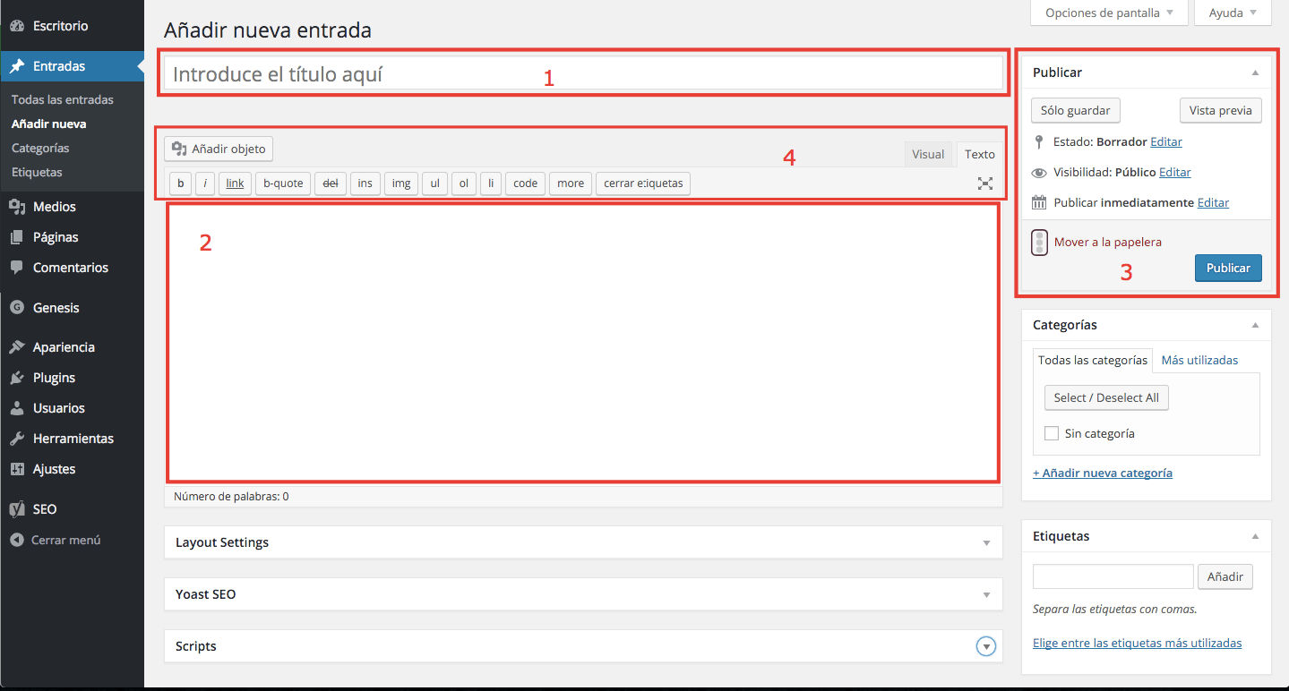 Editar entrada en WordPress Editar entrada WordPress