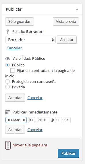 Publicar entrada en WordPress Publicar entrada WordPress
