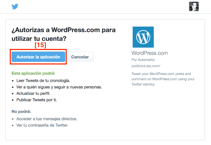 Autorizar WordPress con Twitter para compartir paso a paso