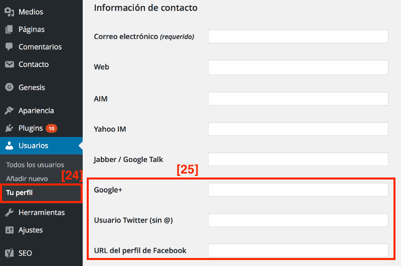 Conectar perfil WordPress con Facebook