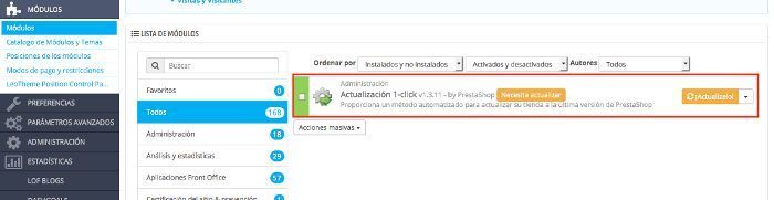 Actualizar PrestaShop 1.6.1.x