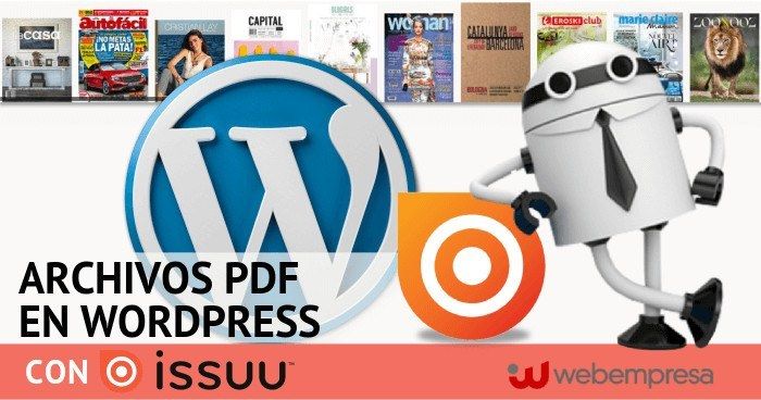 Archivos PDF en WordPress procedentes de issuu