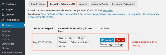 Copias de Seguridad de WordPress