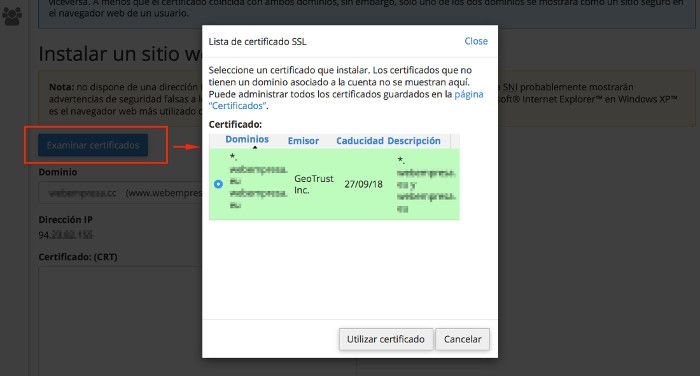 Certificado SSL en cPanel