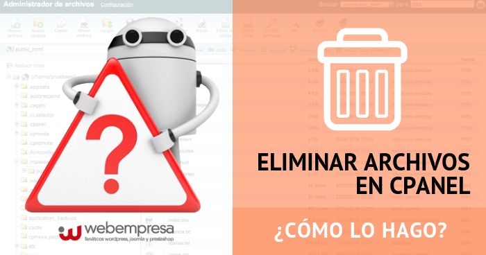 Eliminar archivos en cPanel