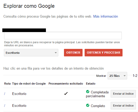 Explorar como google en google search console