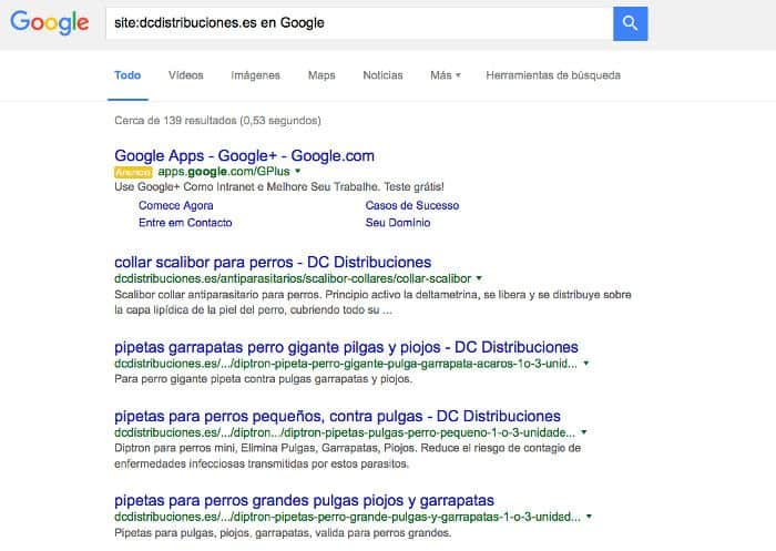 site:tu-dominio.com en Google